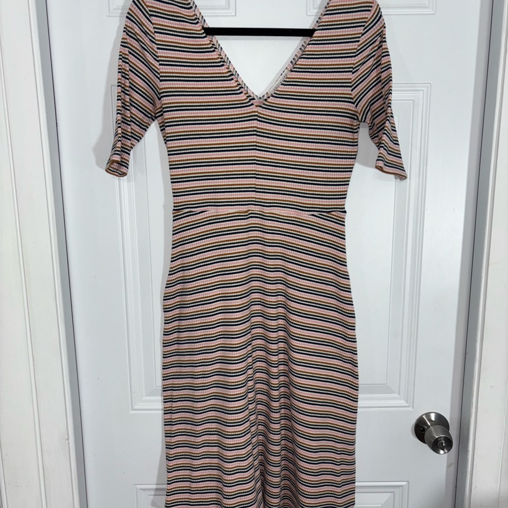 Socialite Multicolor Striped Midi Dress